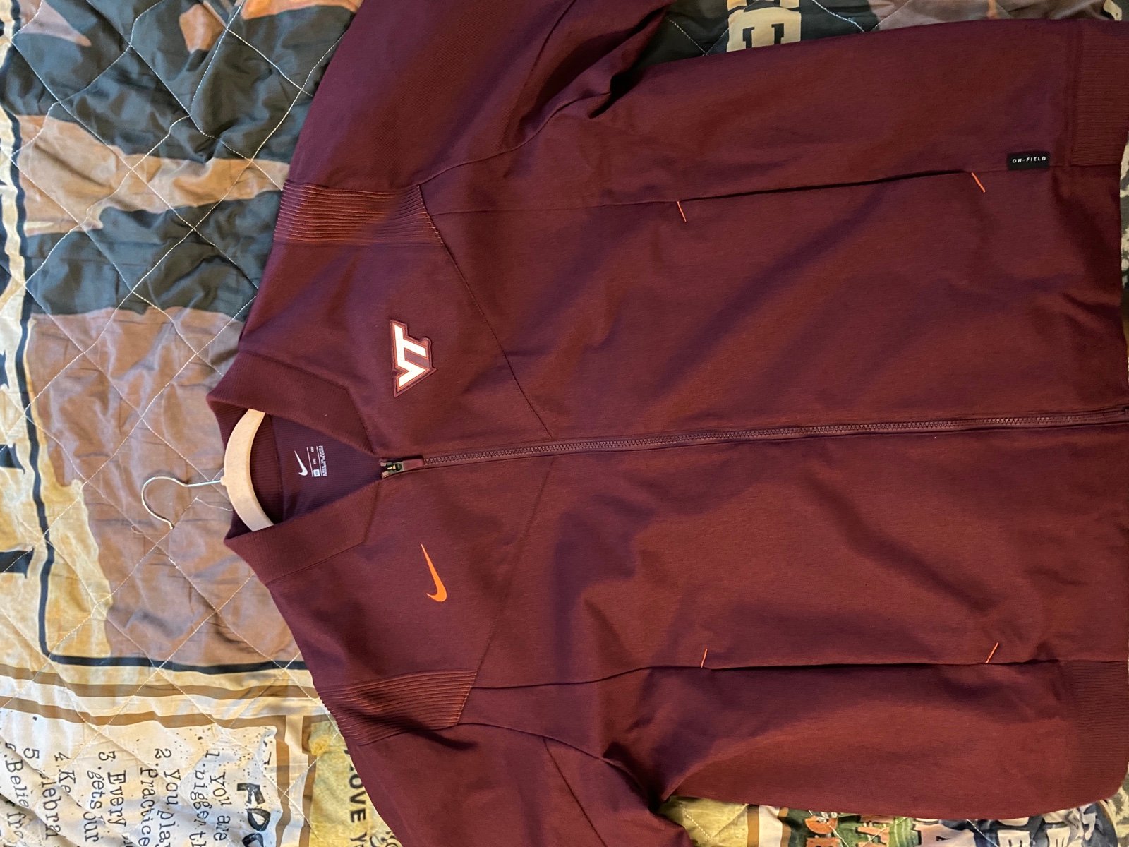 Team issued Virginia tech football gear Nike jacket