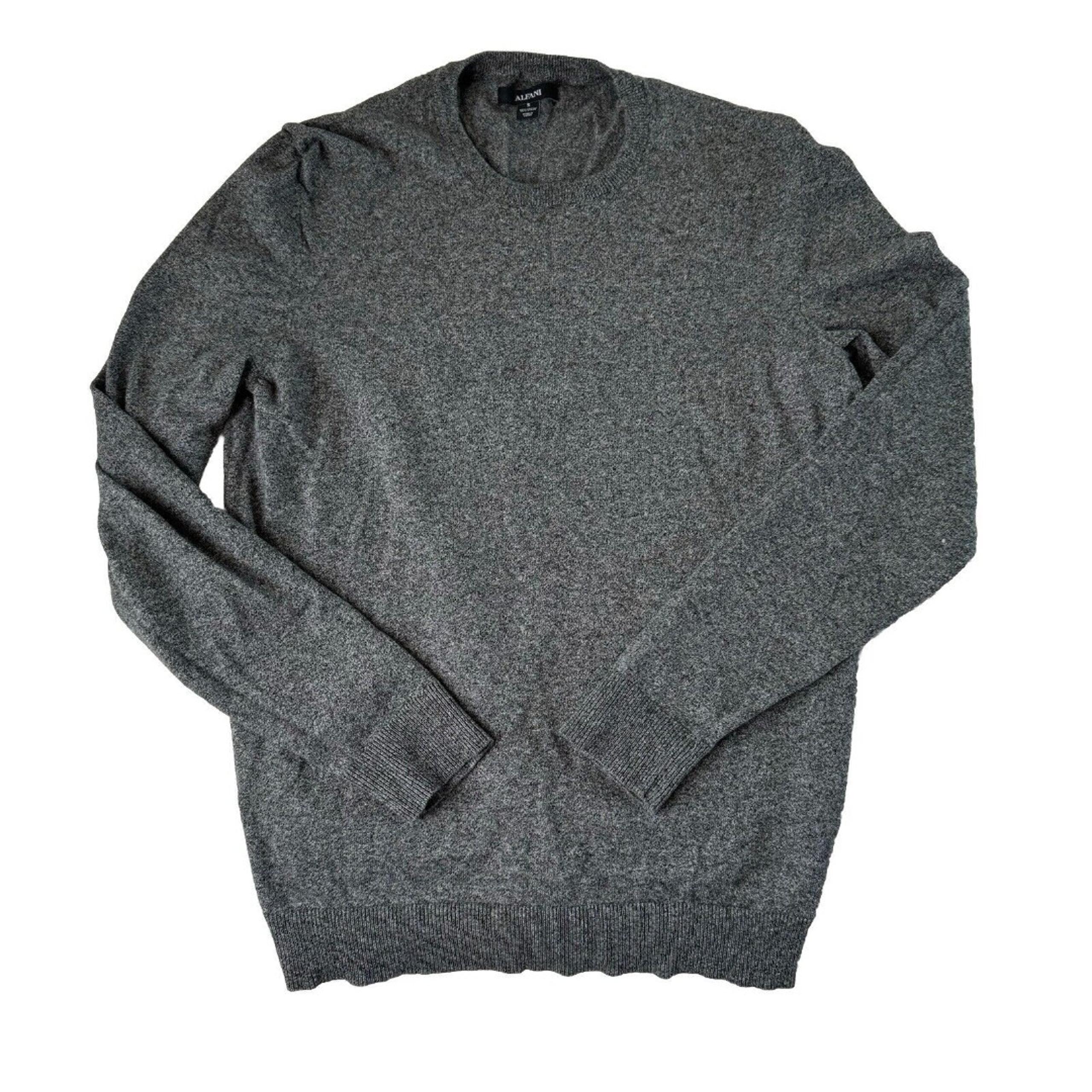 Alfani Men's Cotton Nylon Crewneck Sweater Charcoal Heather Size Small