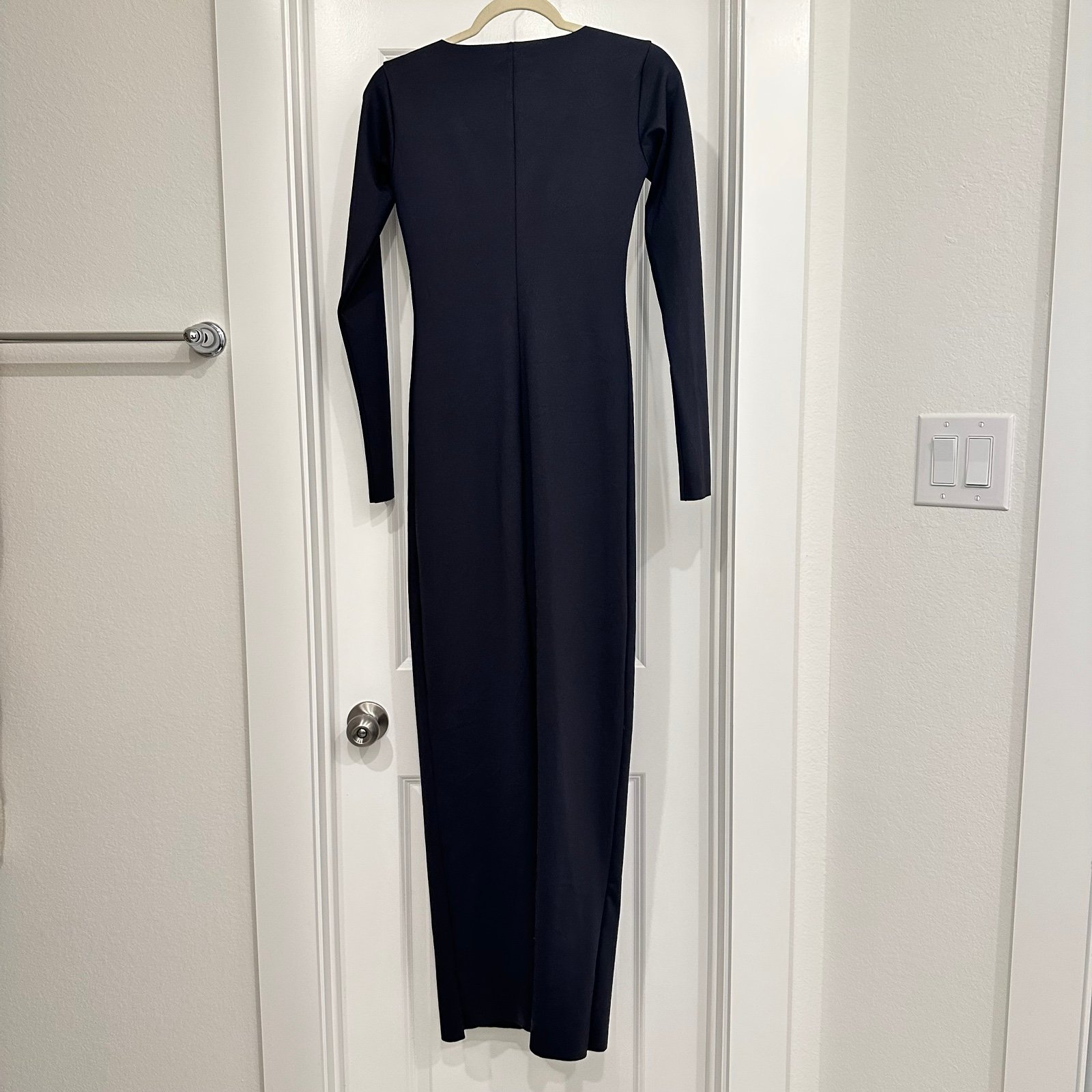 Skims Soft Lounge Long Sleeve Slit Dress - Onyx | Editorialist