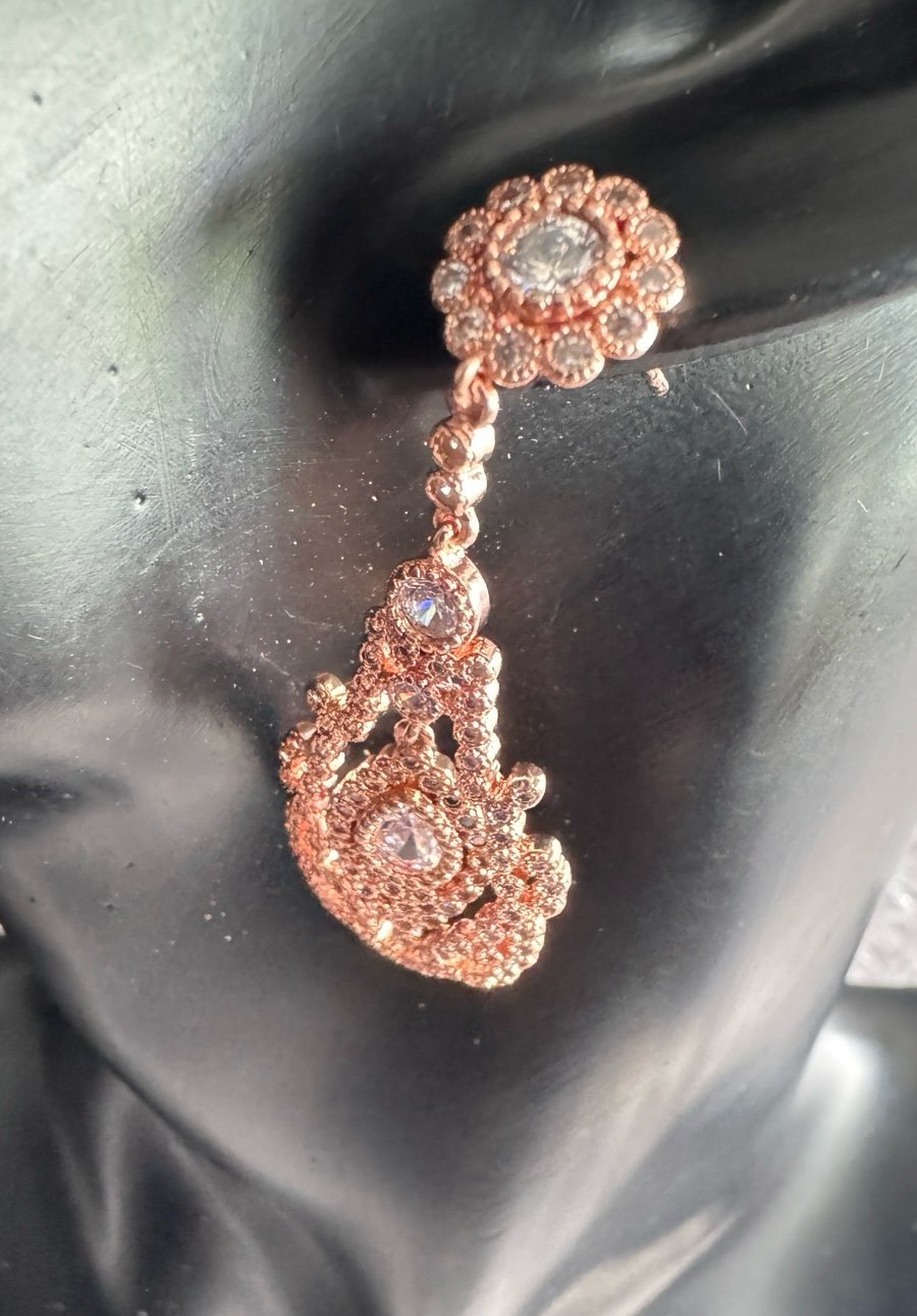 Rose gold flower earrings