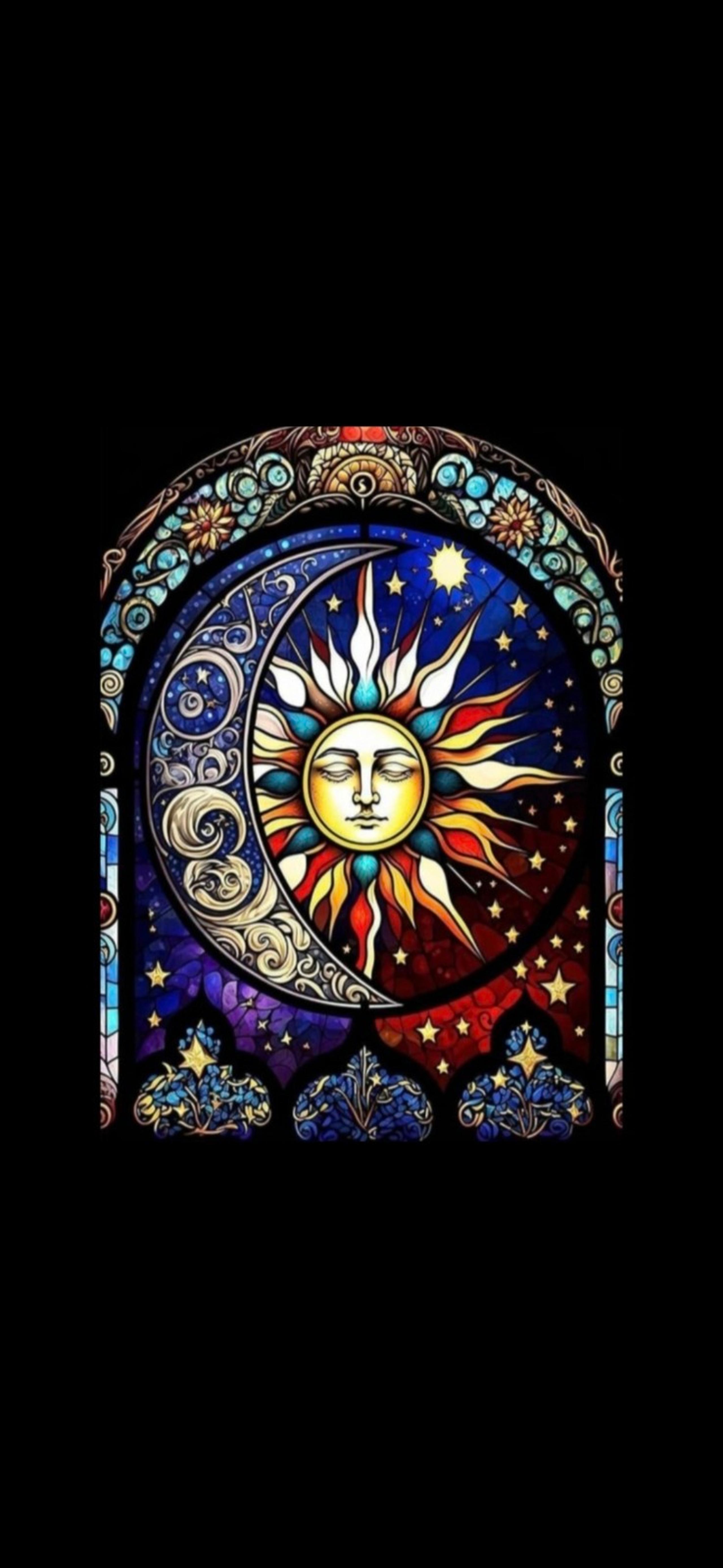 Sun Moon Celestial Stained Glass 5D Diamond Painting Kit New