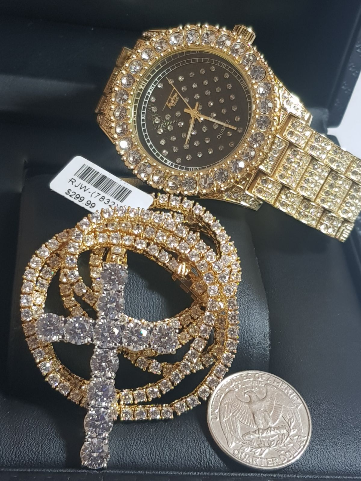 14K GOLD PLATED ICED OUT WATCH CHAIN COM