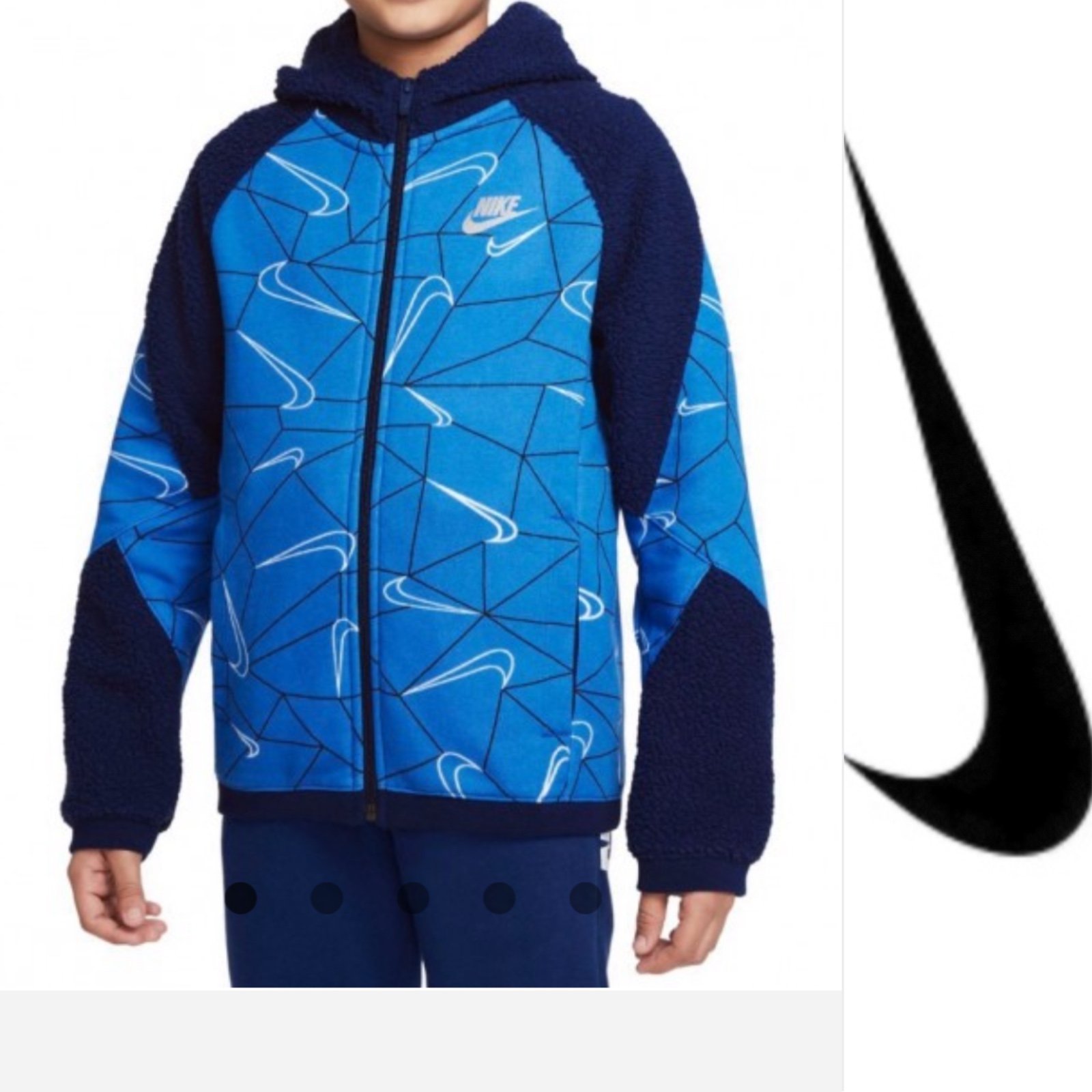 NIKE CLUB fleece teddy bear zipped hoodie*NWT