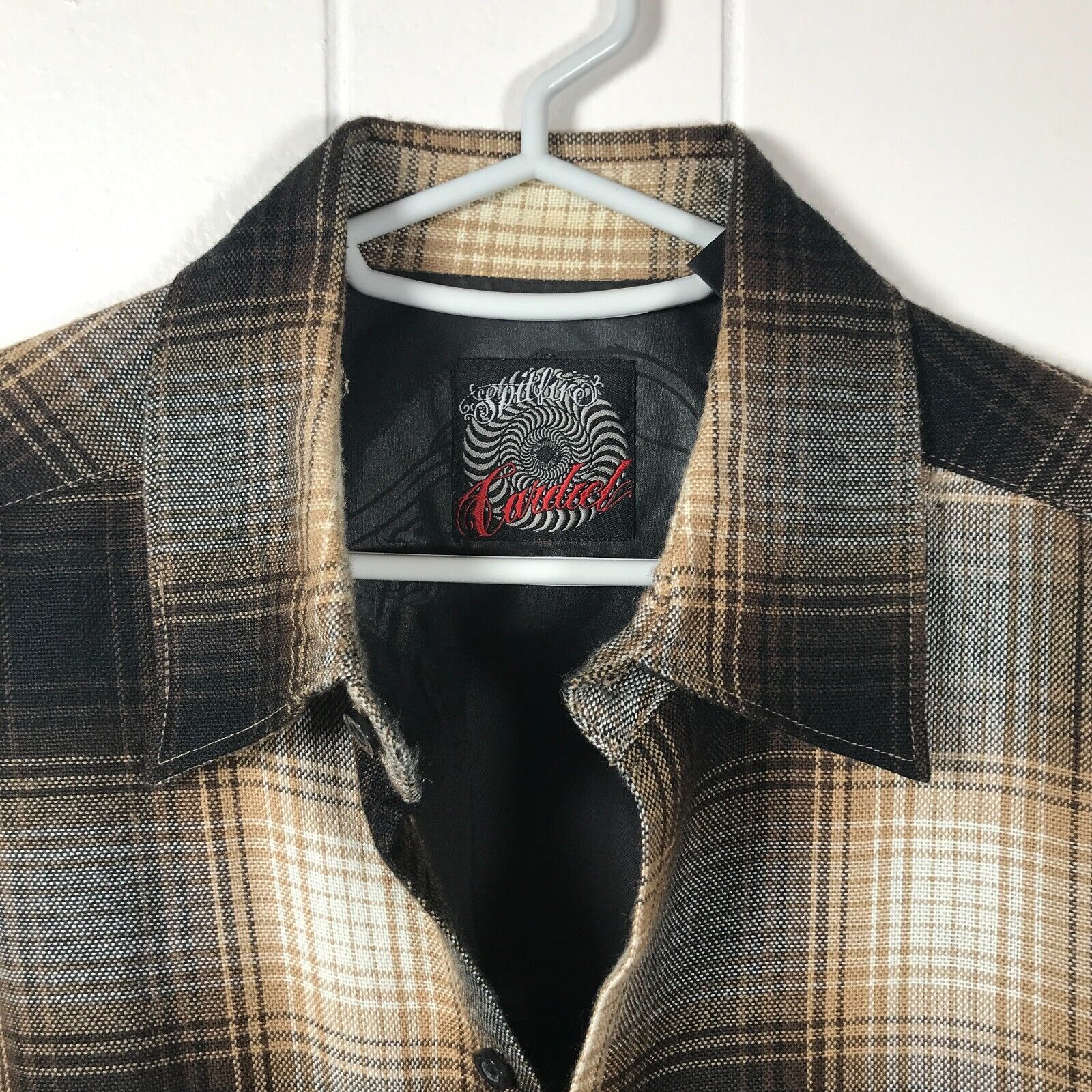 Vintage John Cardiel Spitfire Wheels Plaid Shirt M 90s Rare Anti Hero Skateboard