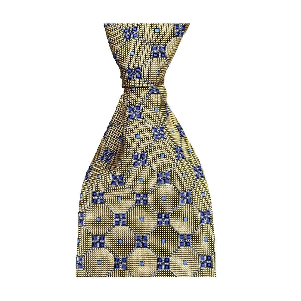Brooks Brothers Makers & Merchant Men's Silk Necktie Gold Blue Corpcore Formal