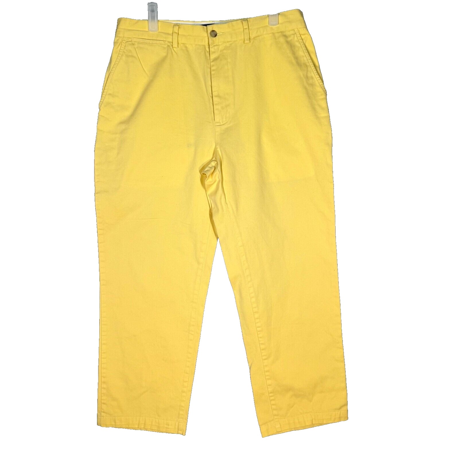 Polo By Ralph Lauren Men's Chino Pants 33 X 34 Yellow Mid-Rise Flat Front M1468