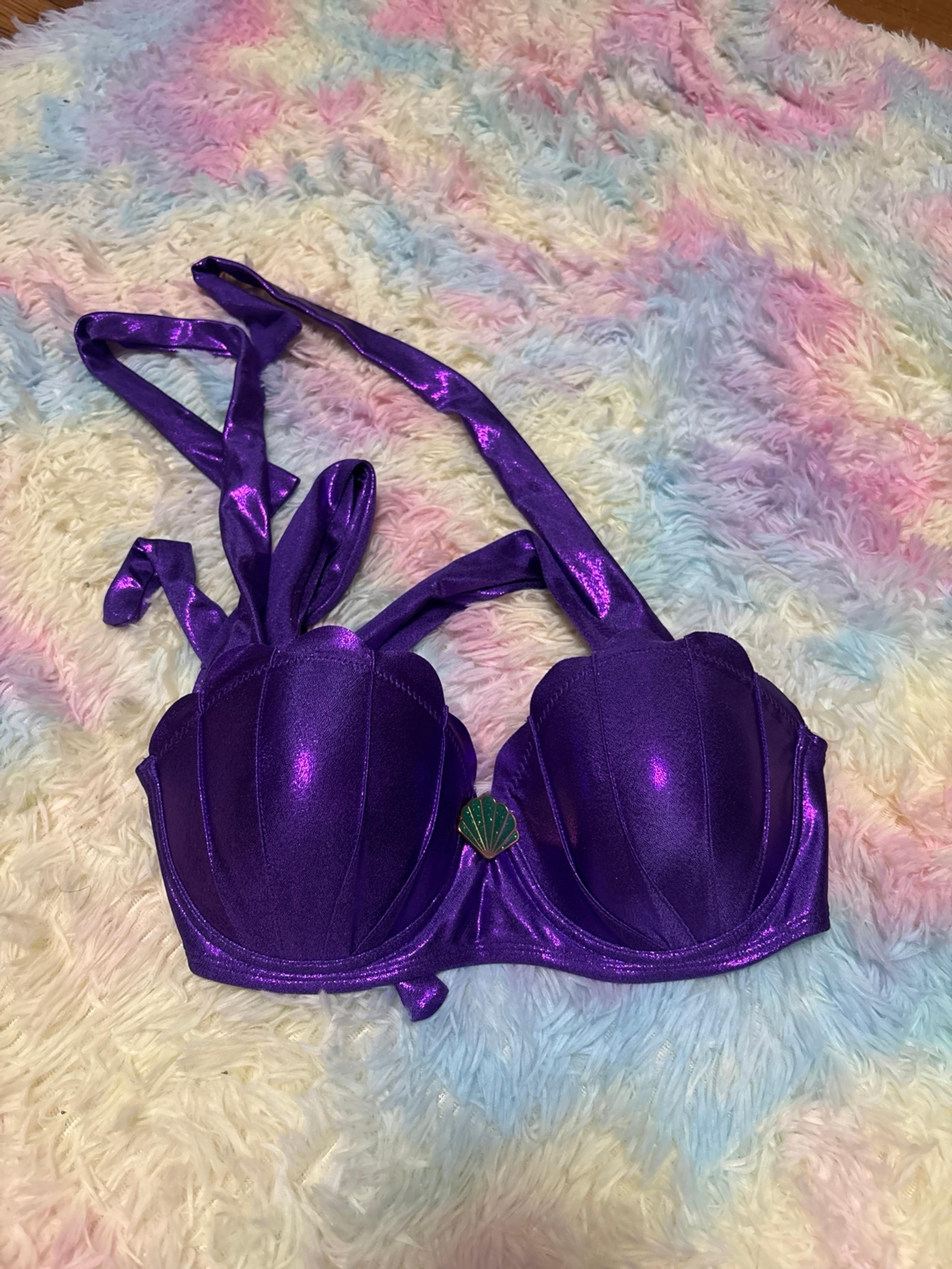 Size Medium Hot Topic Disney Ariel Seashell Mermaid Bra Costume Swim Top