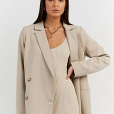 DISSH Women's Essential Stone Blazer - Stretch Fabric Pockets - Size US 8