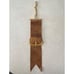 Antique Victorian gold filled tan leather suede watch vest chain clip fob holder
