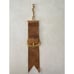 Antique Victorian gold filled tan leather suede watch vest chain clip fob holder