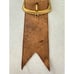 Antique Victorian gold filled tan leather suede watch vest chain clip fob holder