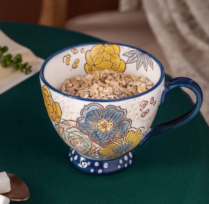 Painted ceramic cup