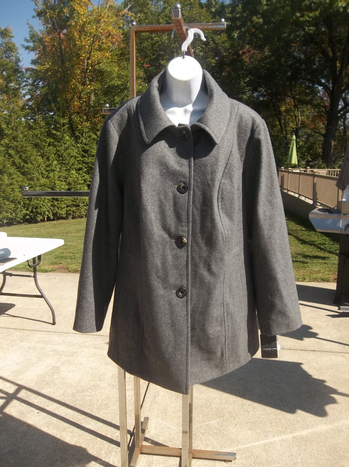 NWT LONDON FOG GRAY COAT 2X