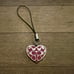 Coach Fuchsia Enamel Signature Heart Cell Phone Lanyard Bag Charm