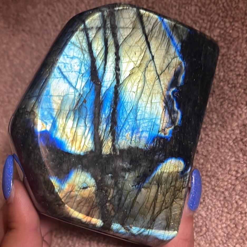 Gorgeous Flashy labradorite Large Freeform Statement Piece