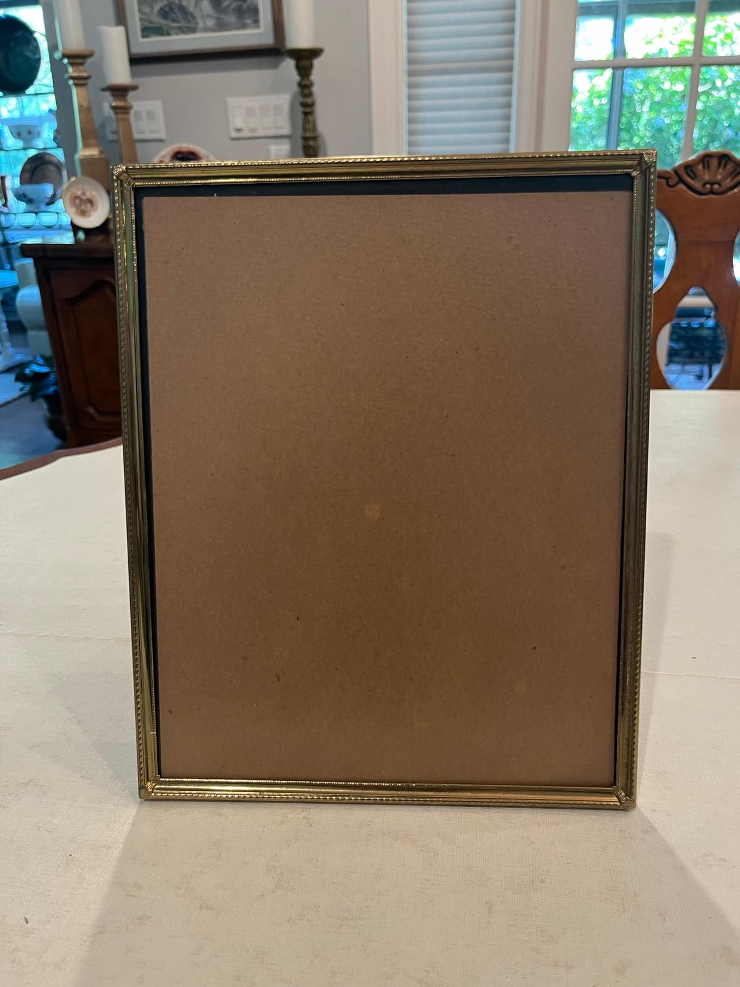 Vintage retro thin  engraved Gold Metal Frame. Minimalist style. GUC!
