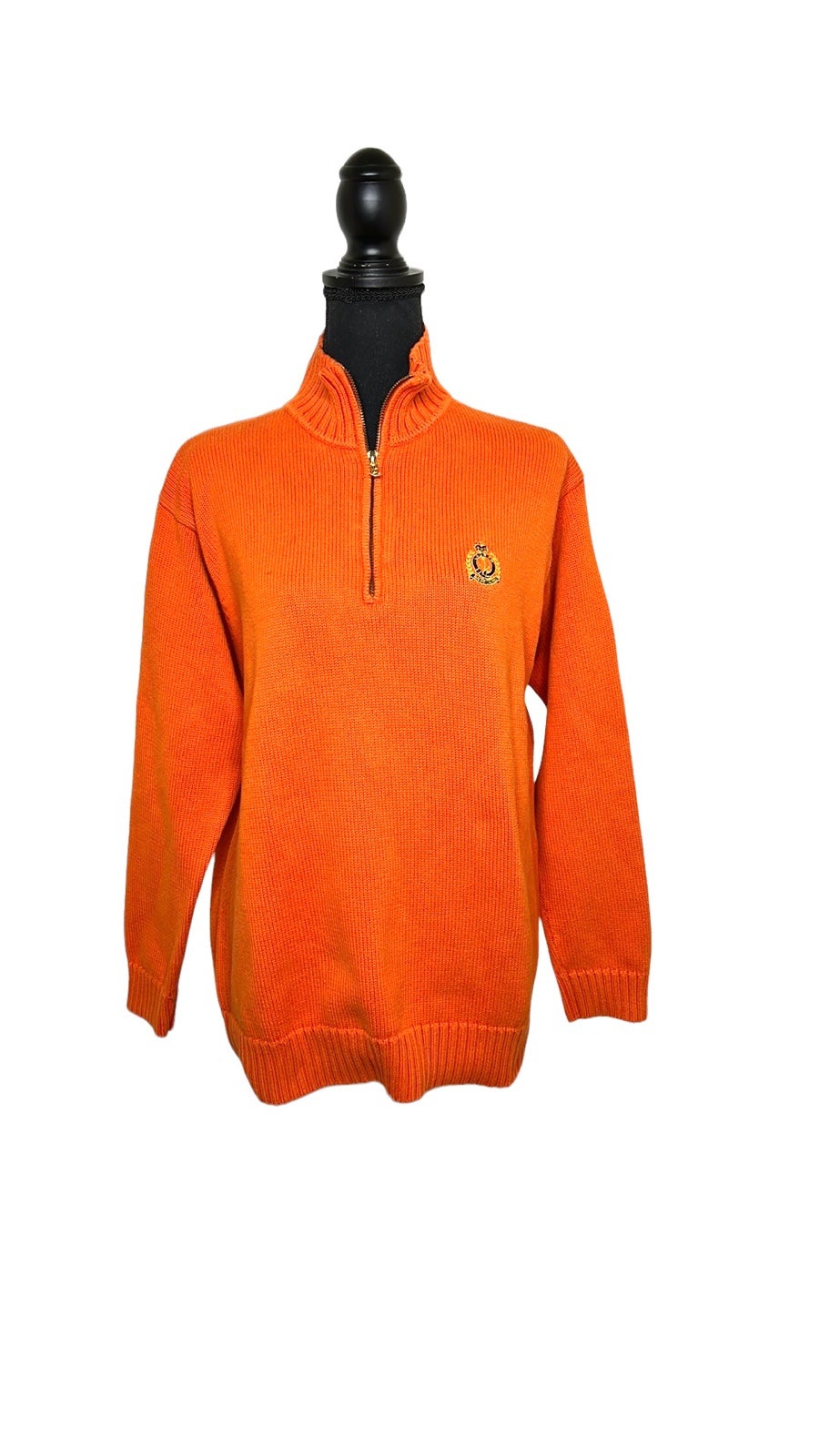 Lauren Ralph Lauren Women’s Vintage Half Zip Sweater Orange Size M