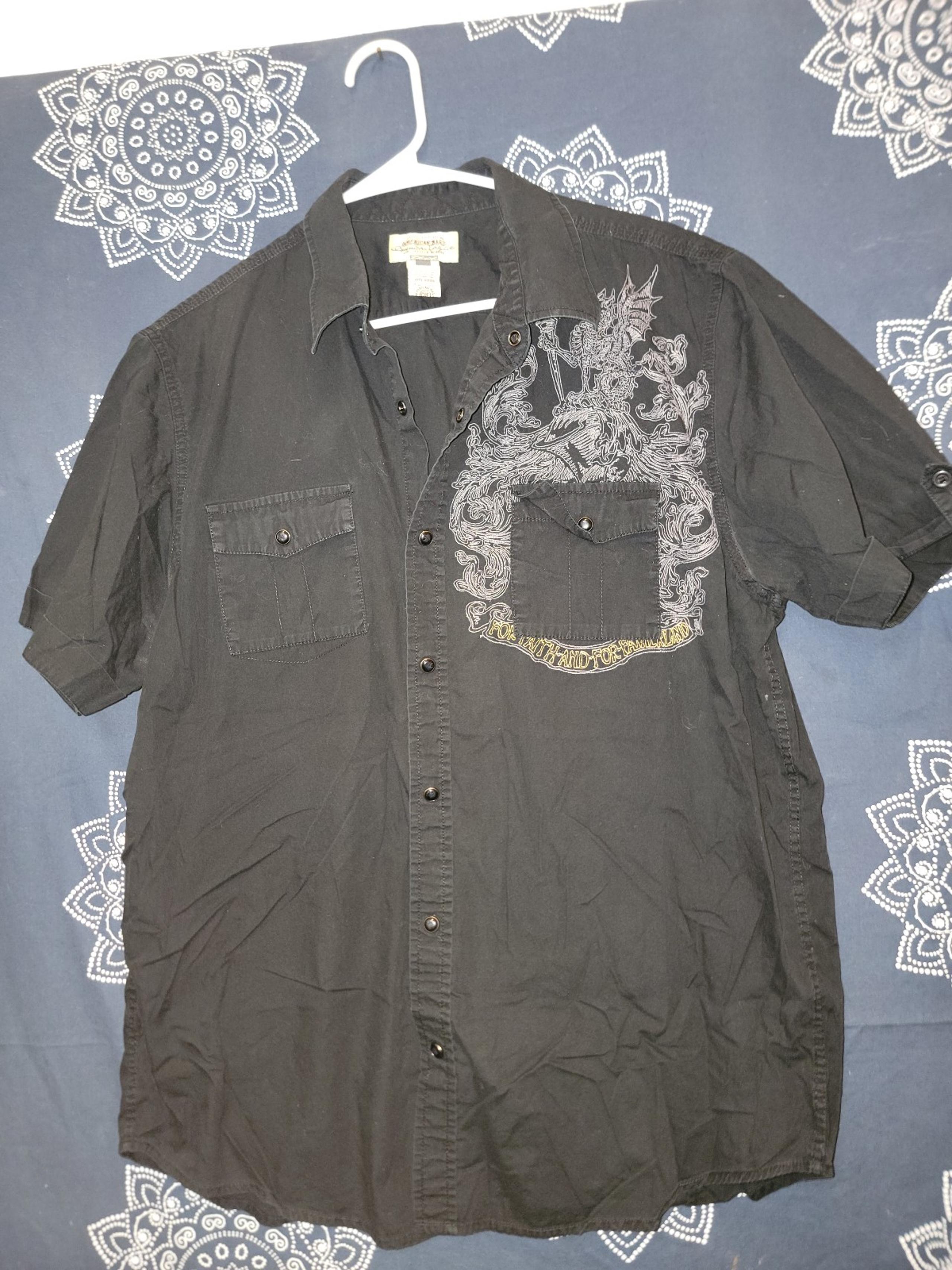 Men's American Rag snap shirt, size extra large, black