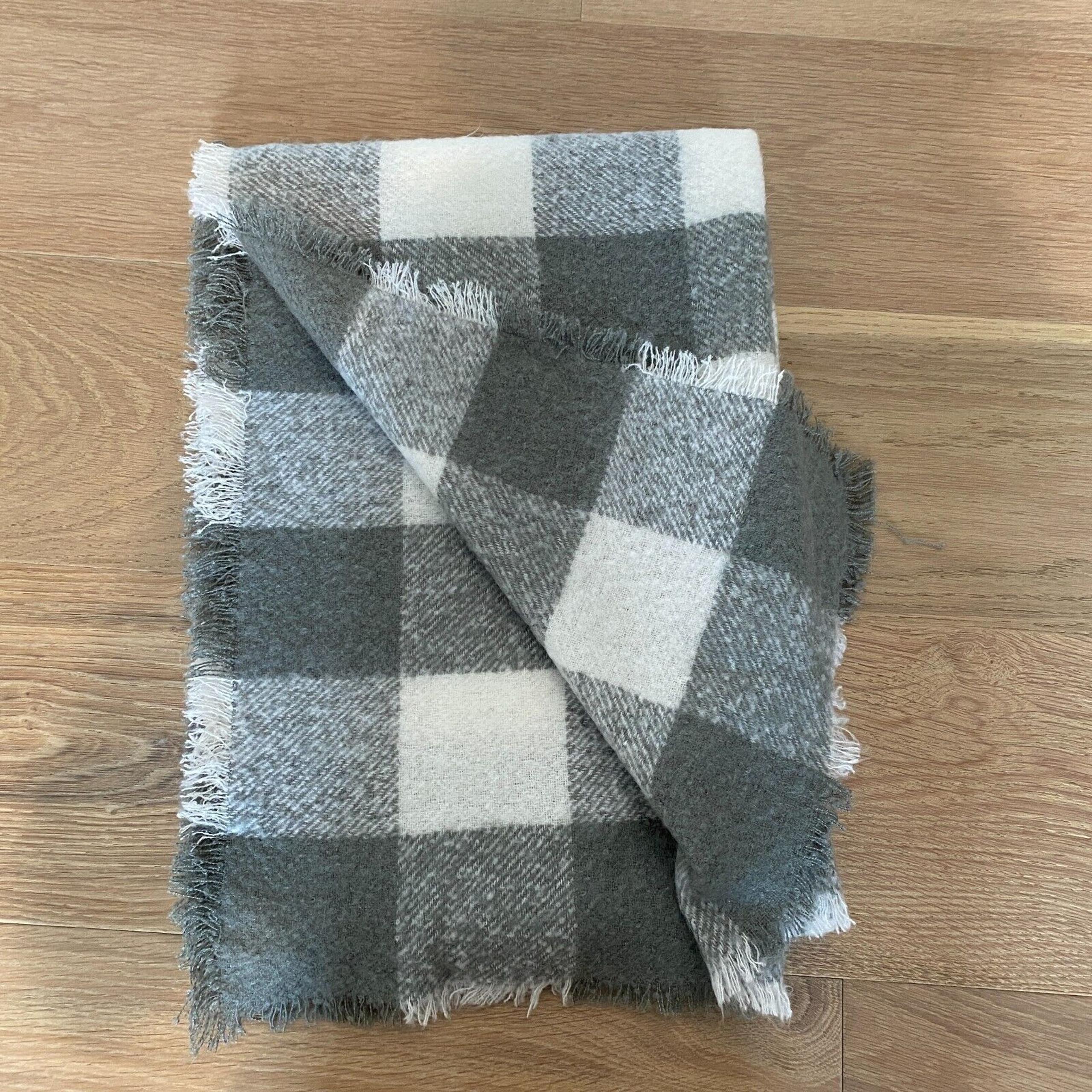 The Limited Gray and White Buffalo Plaid Blanket Scarf