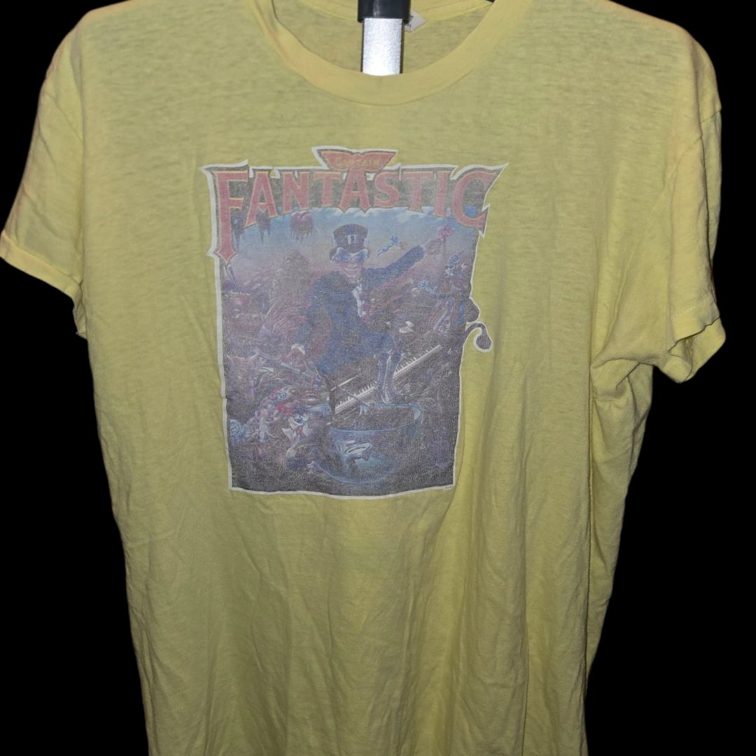 Vintage Elton John Fantastic Concert T-Shirt 1975 XL