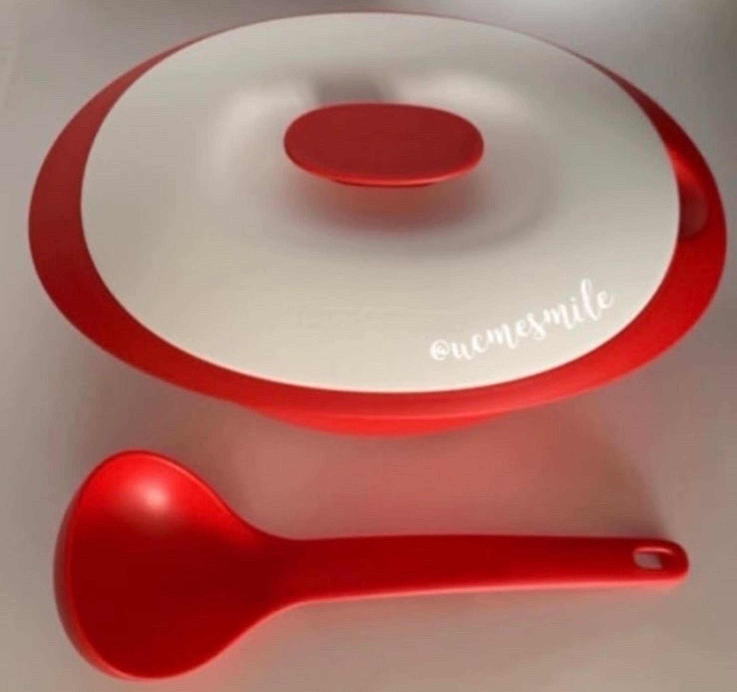 Tupperware Legacy Red Rice and Soup Server Bowl with Scoop