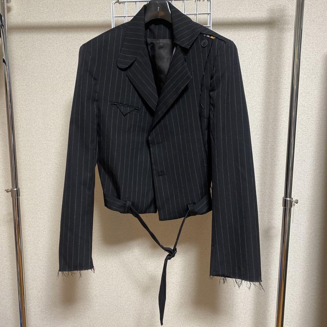 【Brand New】DELADA Black Striped Tailored Jacket Size 48