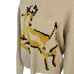 Vintage Macrae Deer Chunky Knit Tan Turtleneck Sweater Cabincore Cozy Rare Large