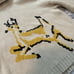 Vintage Macrae Deer Chunky Knit Tan Turtleneck Sweater Cabincore Cozy Rare Large