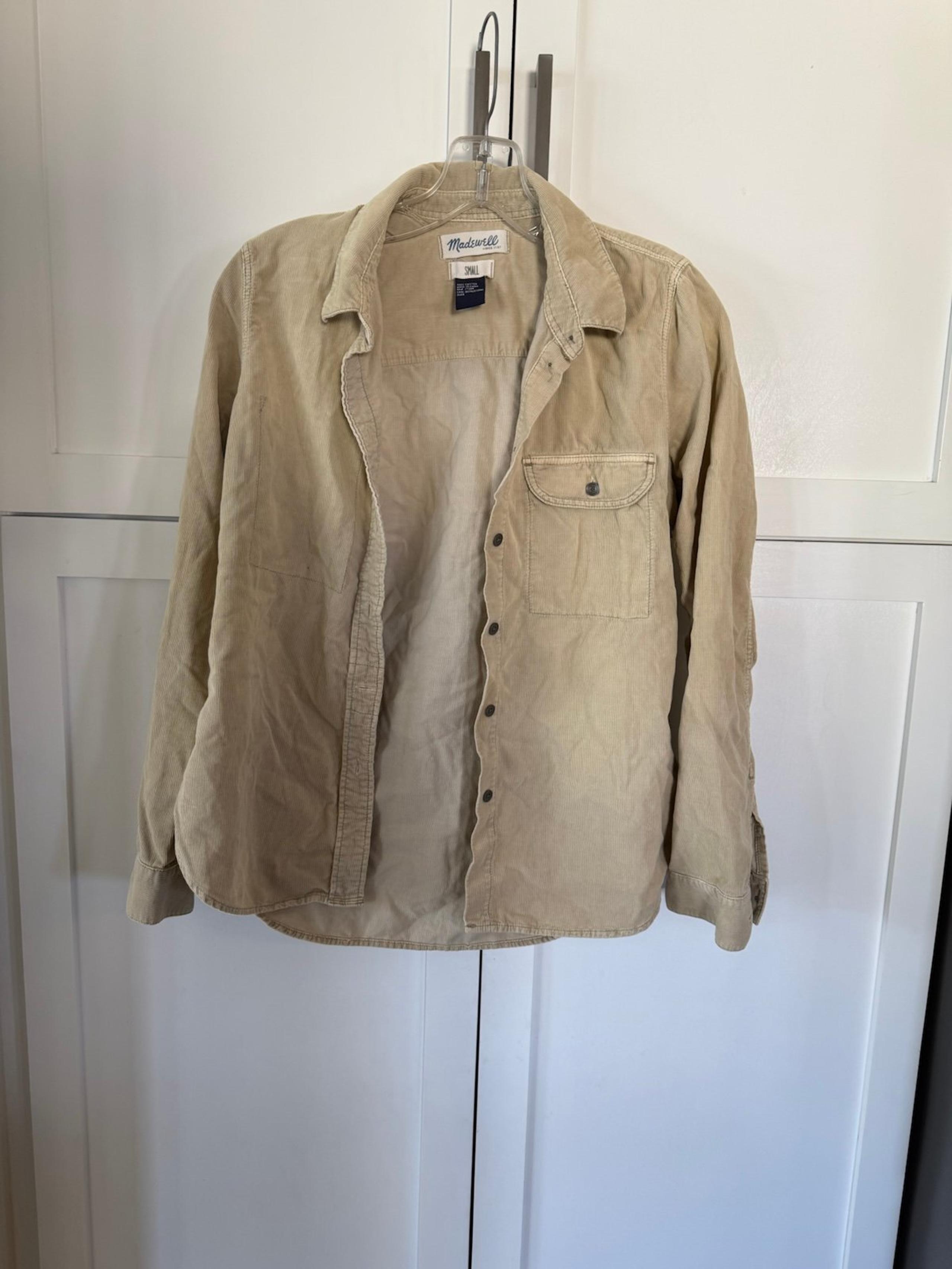 Madewell Corduroy Button Down Long Sleeve Shirt-beige Women’s S-Casual