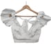 Making the Cut Ruffle Blouse Womens Size XXS White Crop Top Wrap V-Neck Bralette