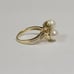 14k Yellow Gold 2 Pearls & Round Diamonds Ladies Ring Size 7