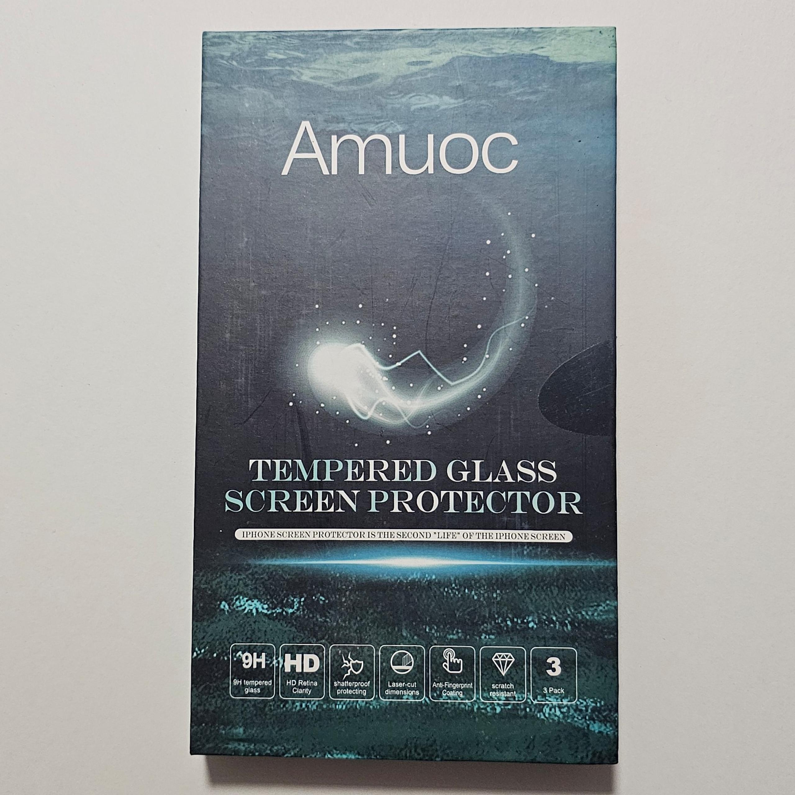 iPhone 13, 13 Pro, 14 - Amuoc Tempered Glass Screen Protector (3-PACK)