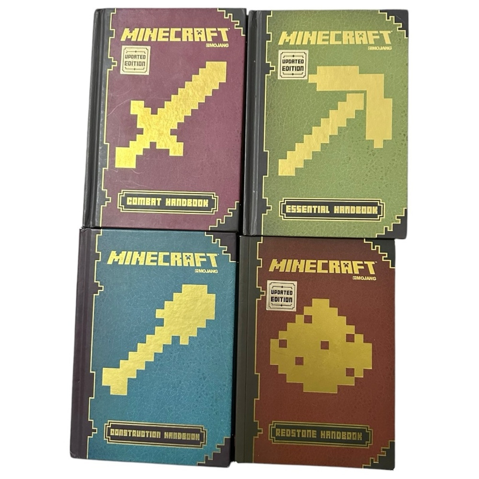Minecraft Mojang Set of 4 Essential Combat Redstone Construction Hardcover Books