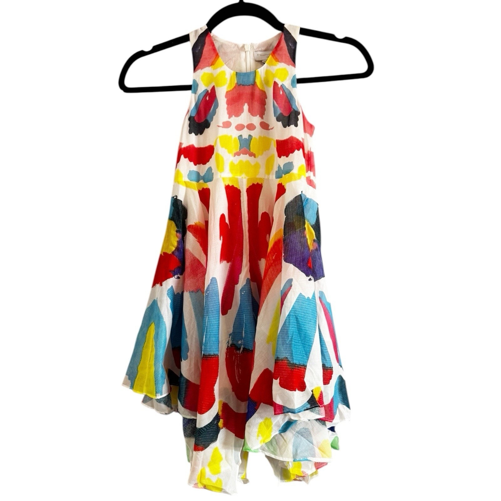 NWT Stella McCartney Colorful Butterfly Twirly Cotton Dress Girls 6Y