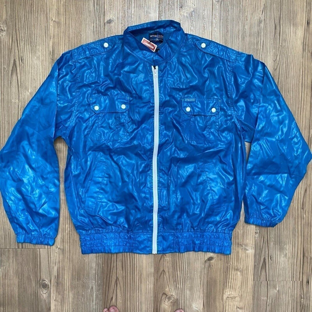 NWT Mecca - Since Day One Blue Windbreaker Zip - Size 2XL Men's