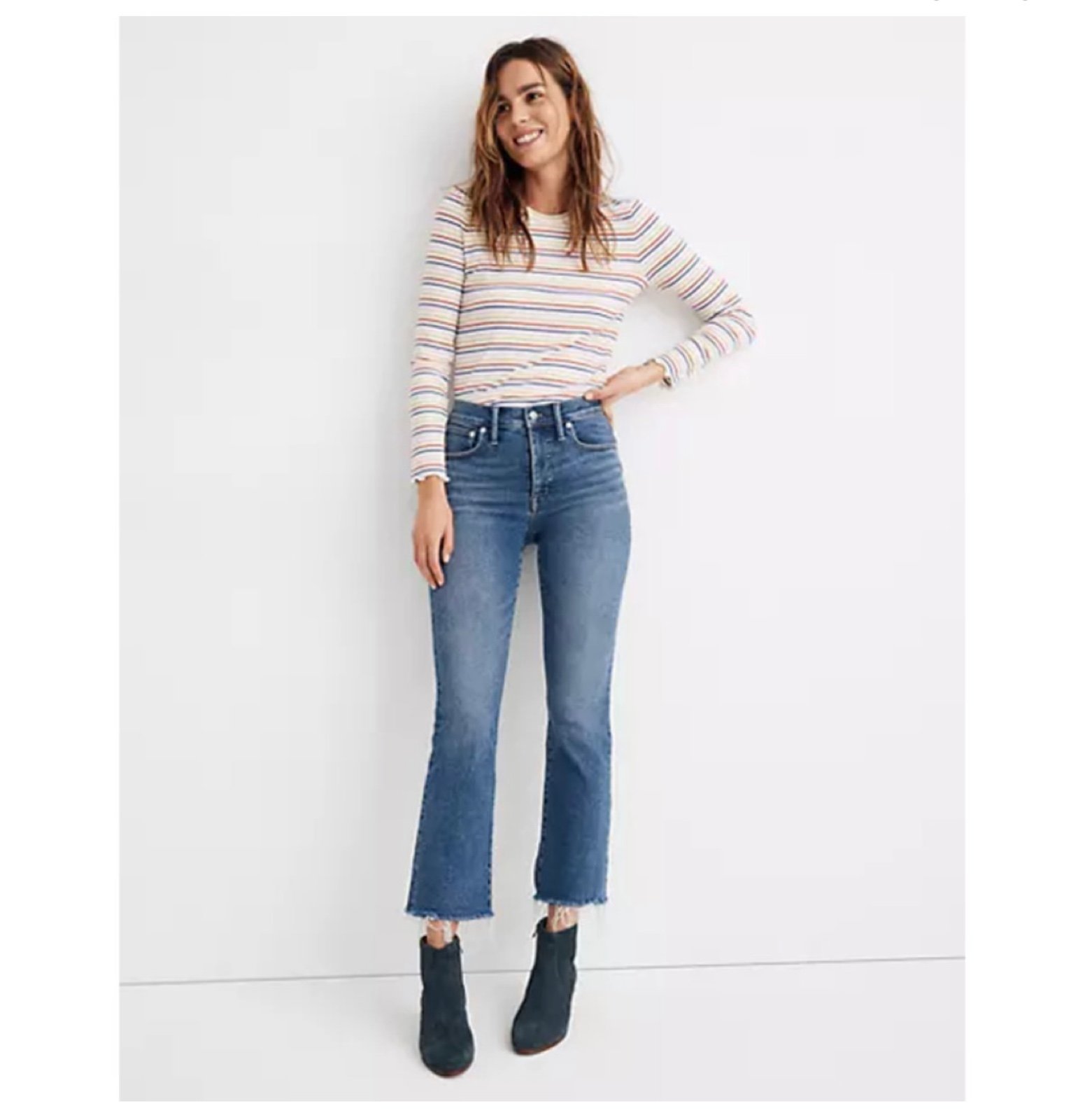 NWT MADEWELL Cali Demi-Boot Jeans Fleetwood Wash 25