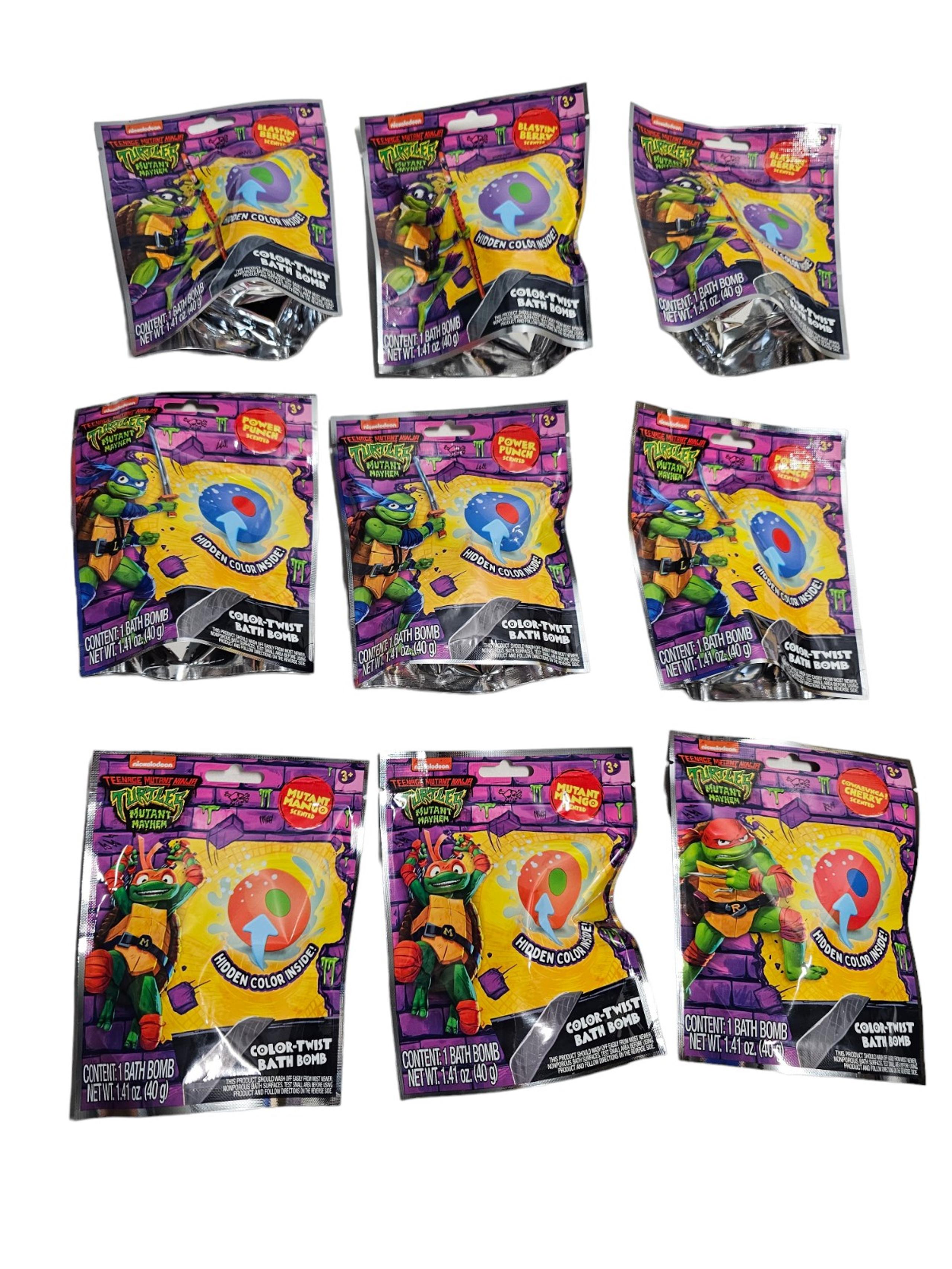 Lot Of 9 TMNT Mutant Mayhem Color- Twist Bath Bomb