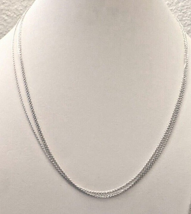 Real 14k White Gold Triple Strand Cable Chain 18 length
