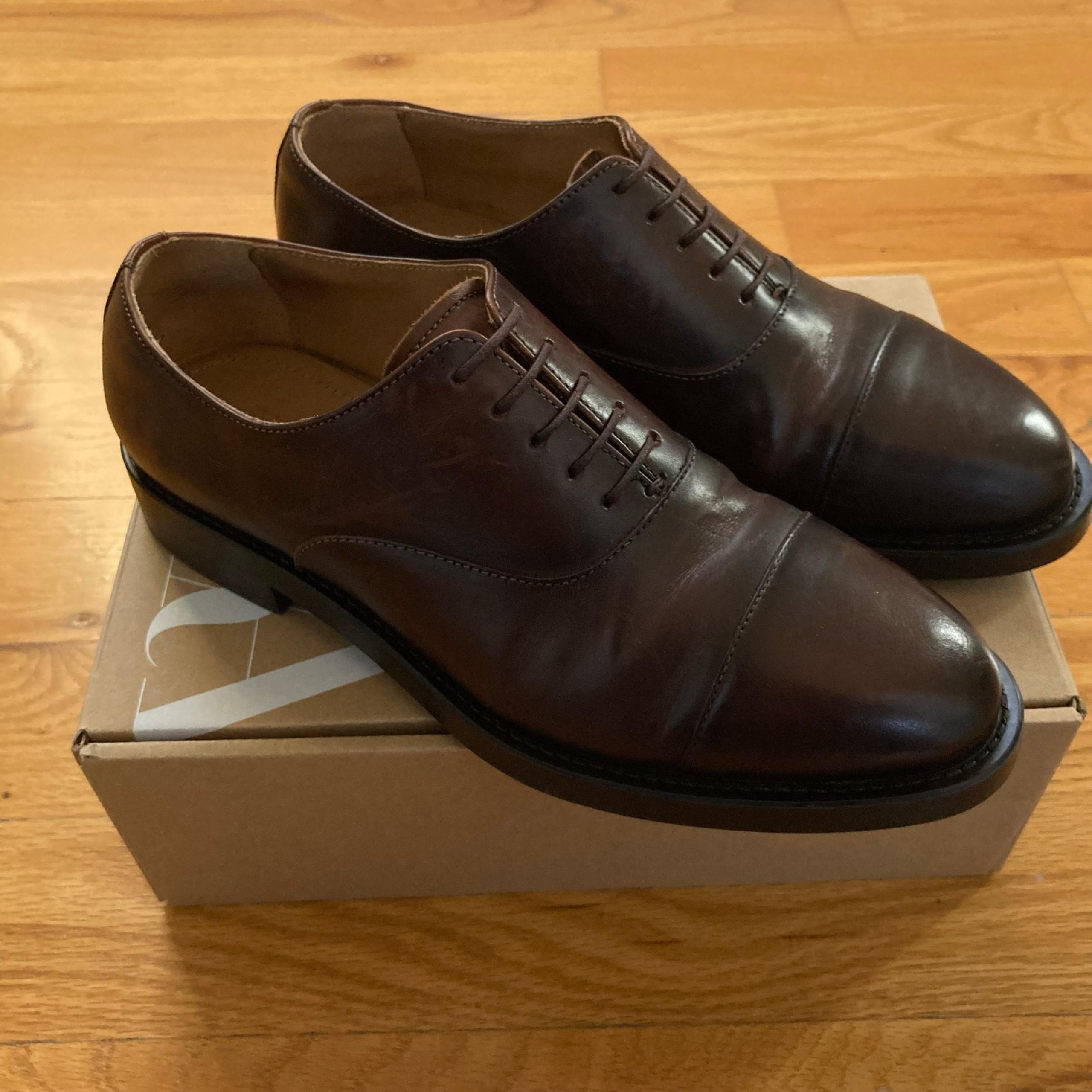 Zara Man Leather Oxford Brown Dress Shoes Men’s Size 7