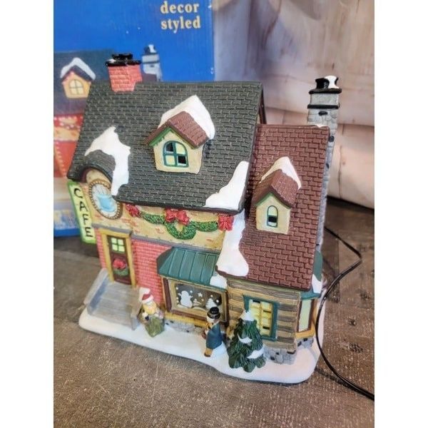 Hoferts fibre-optic Cafe AS IS Xmas Decor Village accessory figure