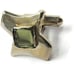 Kallani Vintage Peridot Cufflinks Set w Neck Tie Clip Silver Tone Formal IOB