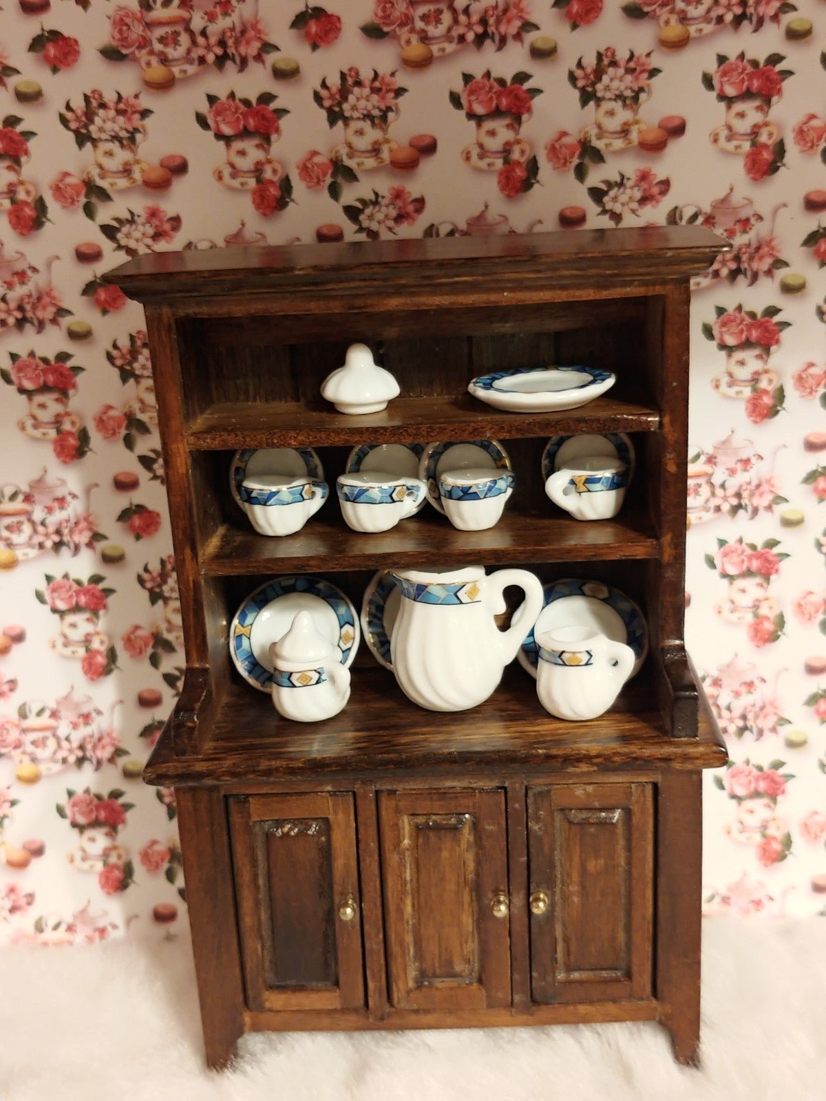 Dollhouse Hutch and China