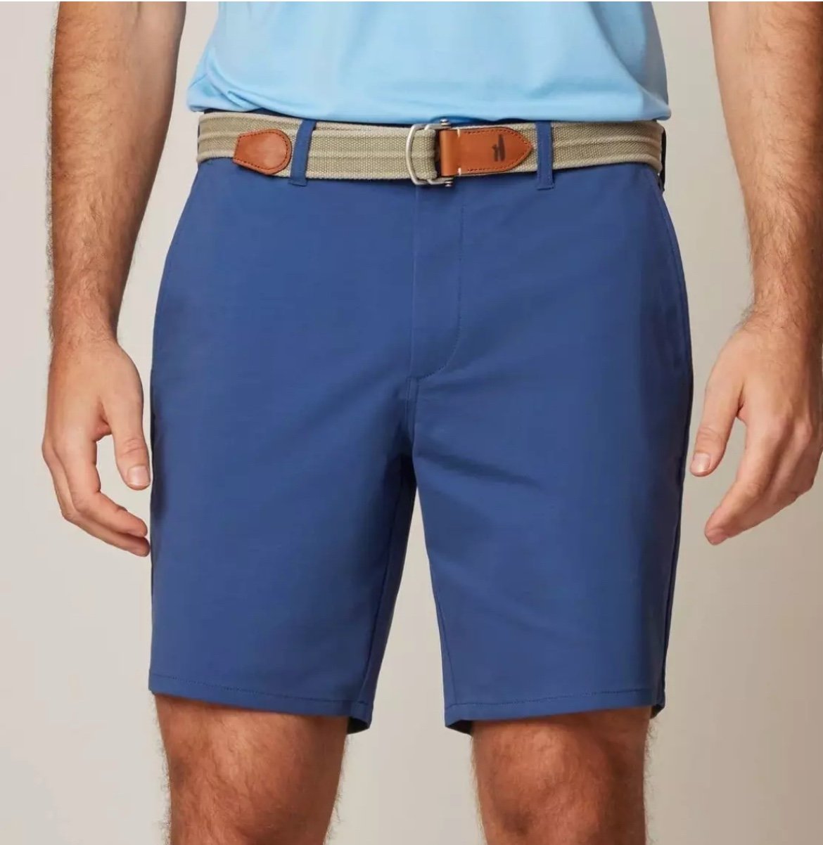 JOHNNIE-O LAKE BLUE JUPITER COTTON PERFORMANCE 8 INCH GOLF SHORTS JMSH2280 SZ 34