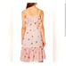 BETSEY JOHNSON PINK EMBROIDERED MIDI DRESS MEDIUM NEW!