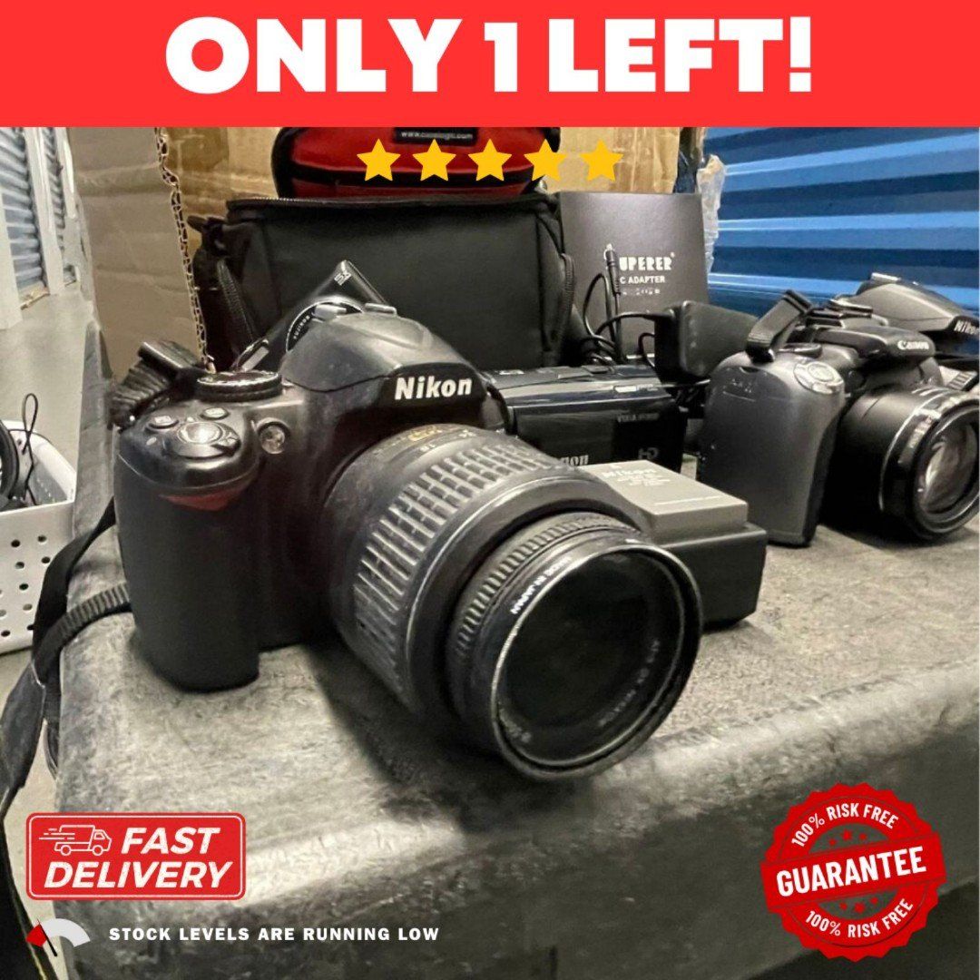 Huge Photography Bundle: Nikon D3000, Canon Powershot SX10IS,Canon VIXIA HF M50