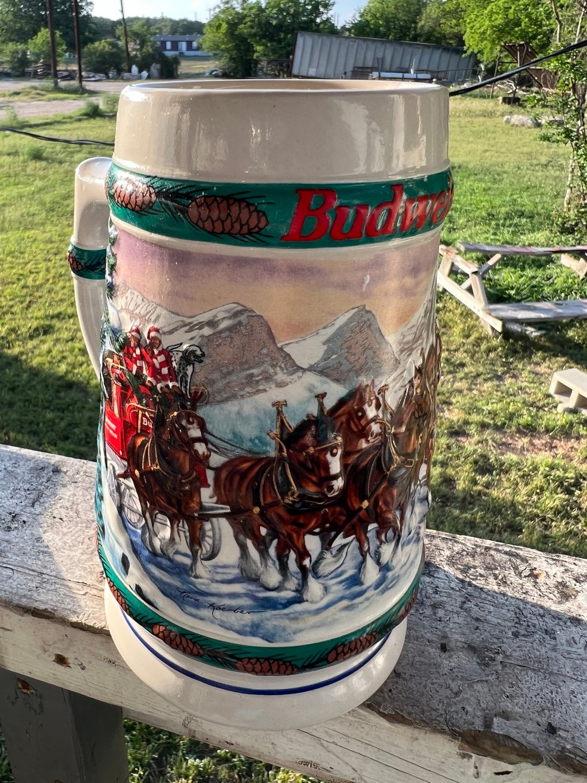 Antique Budweiser Holiday Edition Beer Stein