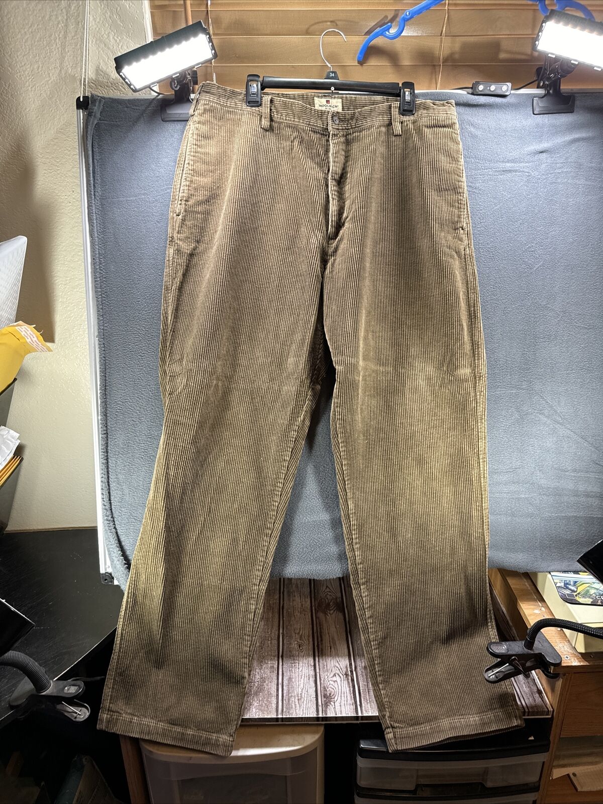 Woolrich Men's 38x34 Brown Corduroy Dark Loden Cotton Pants Slacks