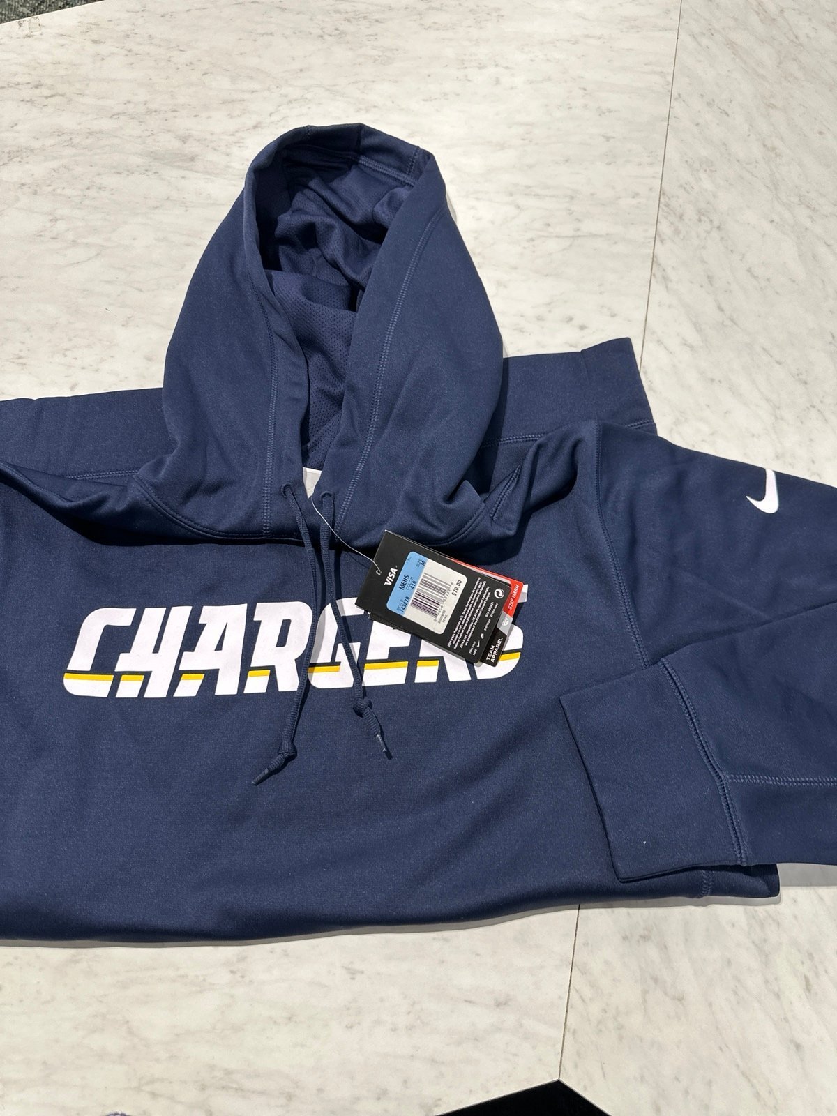 Los Angeles Chargers navy blue therma-fit Nike hoodie NWT size Medium