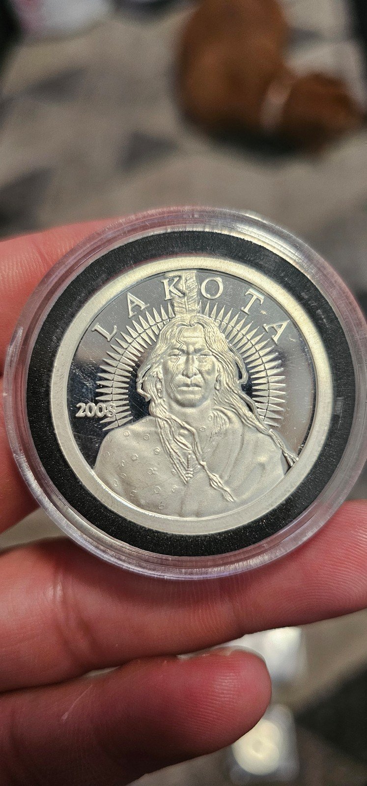 Scarce 2008 AOCS Approved Crazy Horse Lakota Nation 1 oz .999 Silver Round!!!