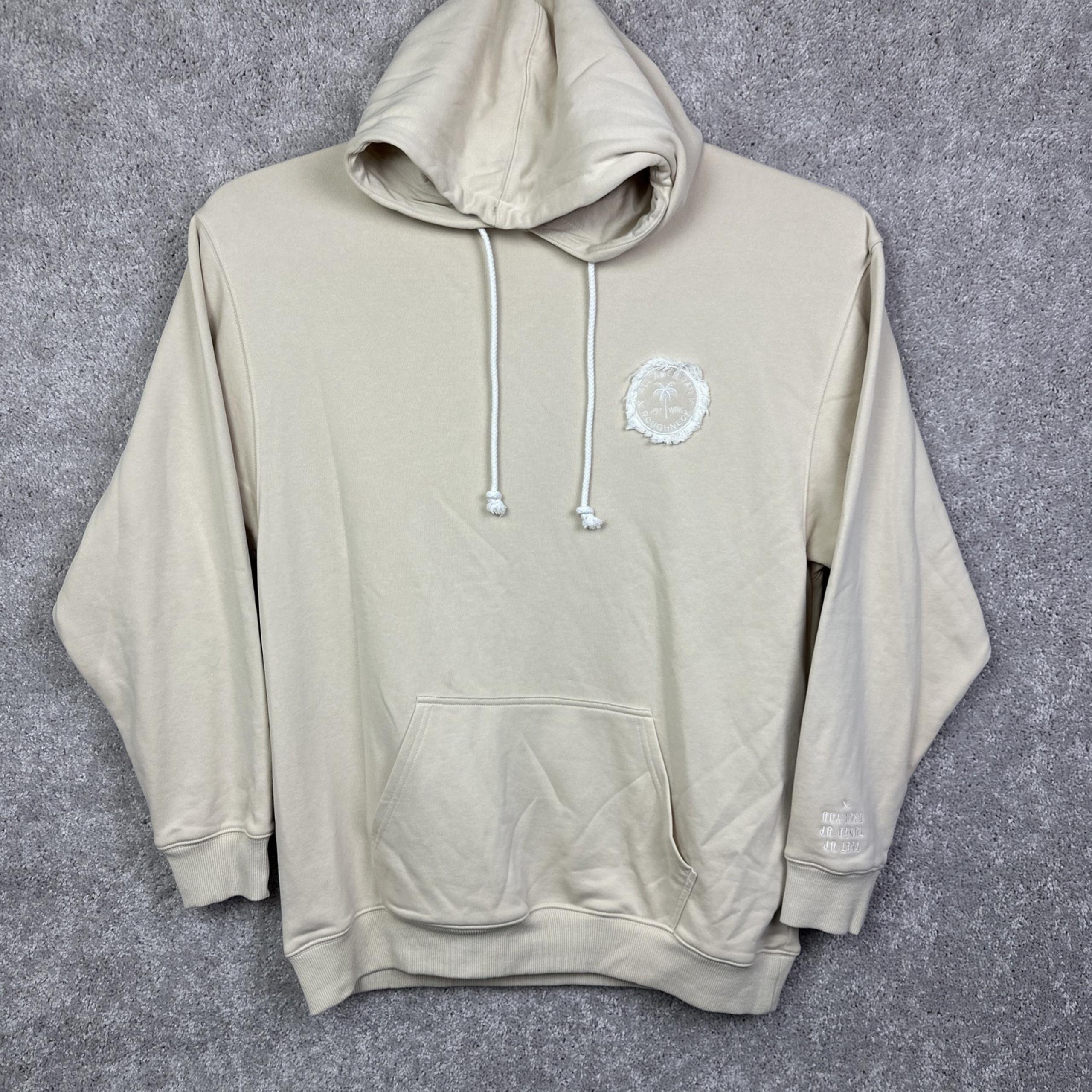 All American Roughneck Easy Living French Terry Hoodie Beige Size Large